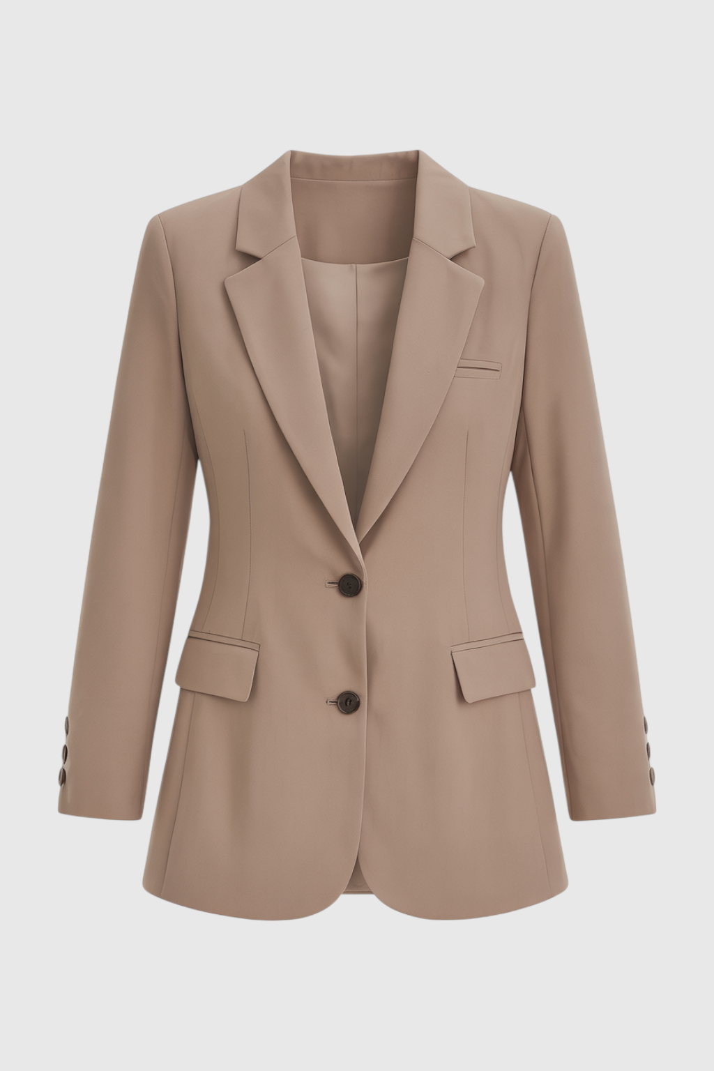 Elena | Slim Khaki Blazer - ginlerie 0