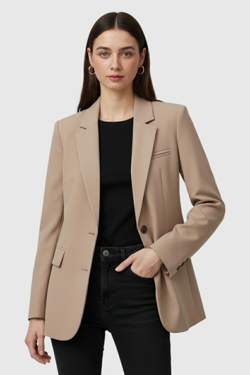 Elena | Slim Khaki Blazer - ginlerie 1