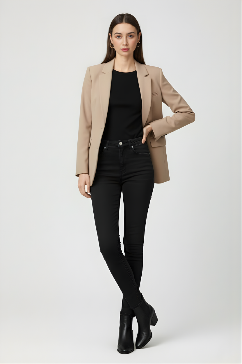 Elena | Slim Khaki Blazer - ginlerie 2