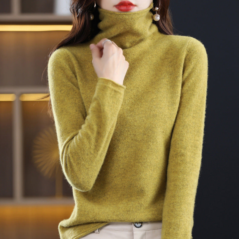Elena | Stacked Collar Wool Blend Sweater - ginlerie 5