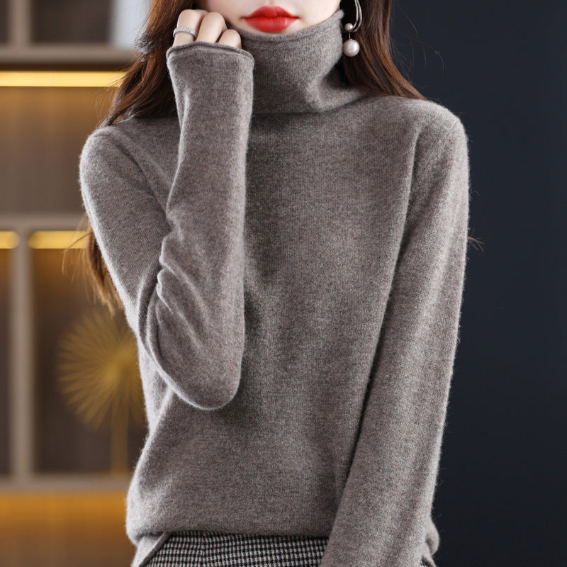 Elena | Stacked Collar Wool Blend Sweater - ginlerie 6