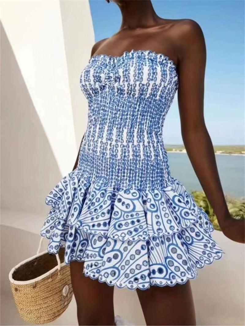 Elena | Strapless White Mini Dress - ginlerie 2