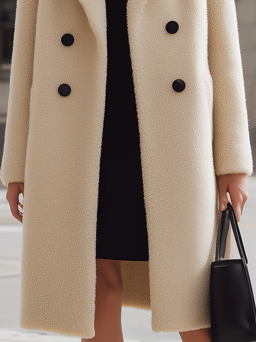 Elena | Textured Double-Breasted Winter Coat - ginlerie 2