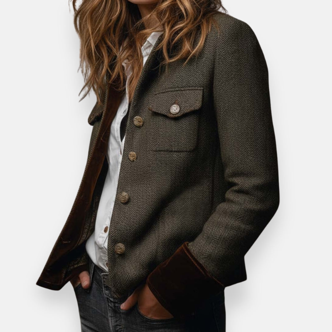 Elena | Textured Tweed Blazer - ginlerie 2