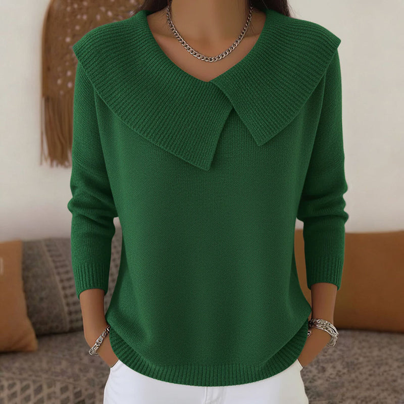 Elena | V-Neck Knit Sweater - ginlerie 2