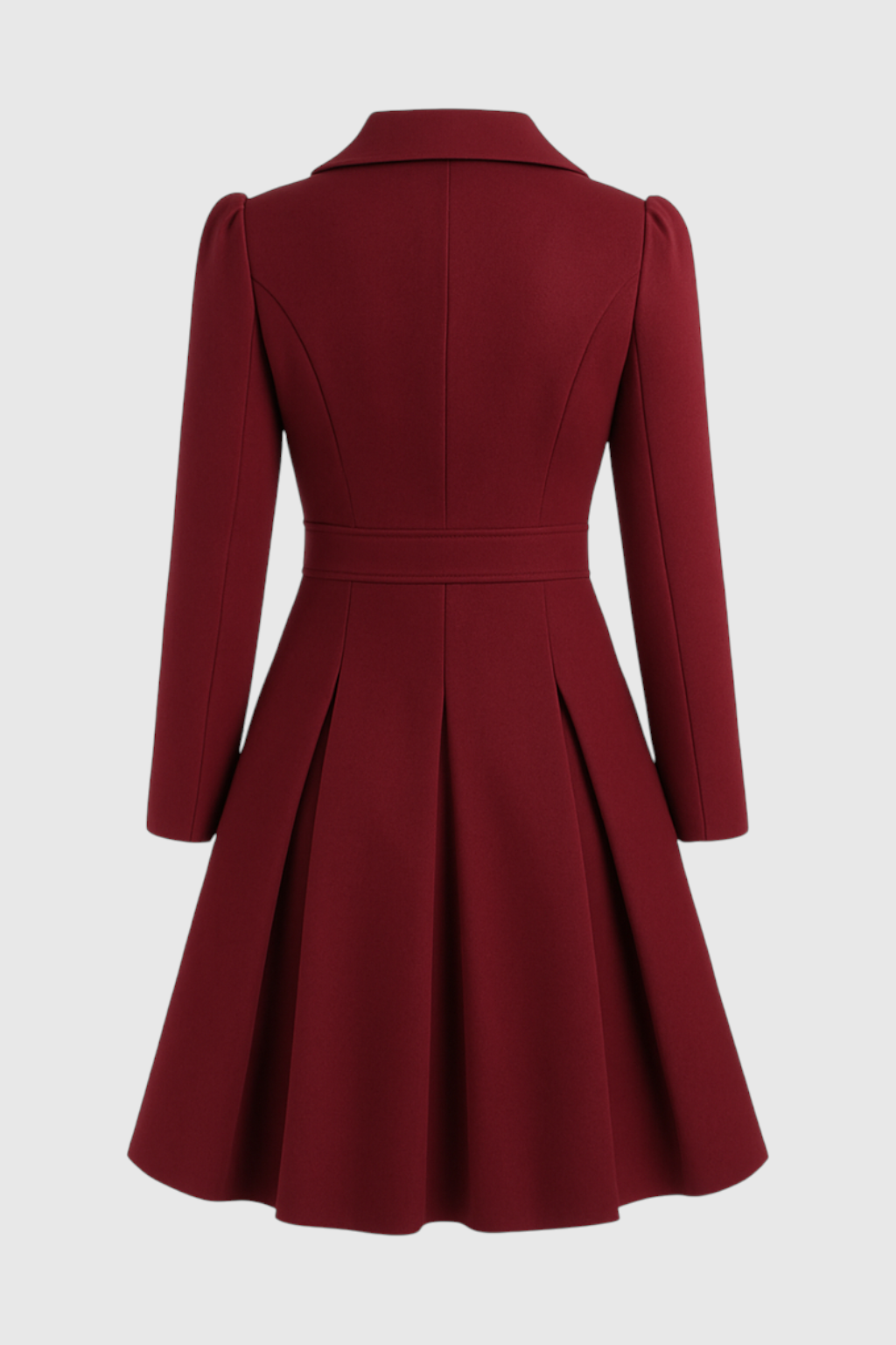 Elena | Warm Long Burgundy Trench Coat - ginlerie 3