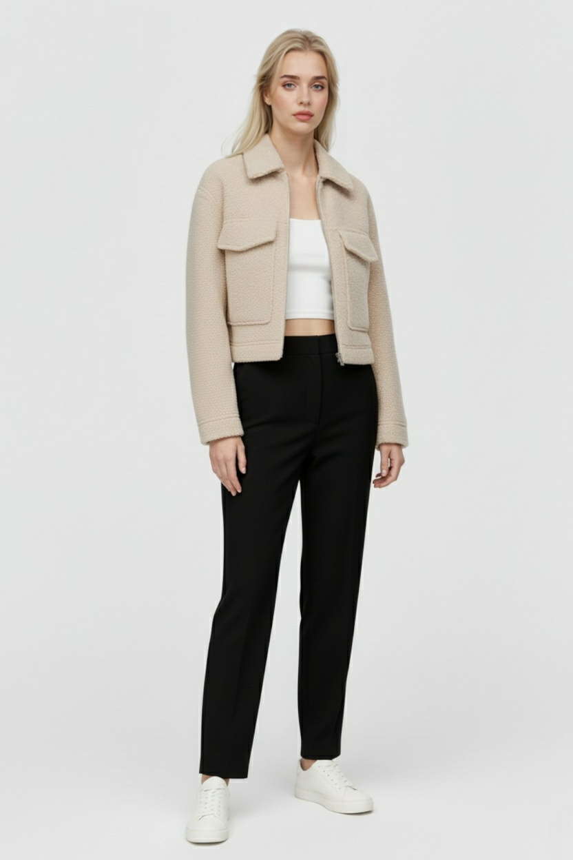 Elena | Zip-Up Jacket with Vintage Collar - ginlerie 2