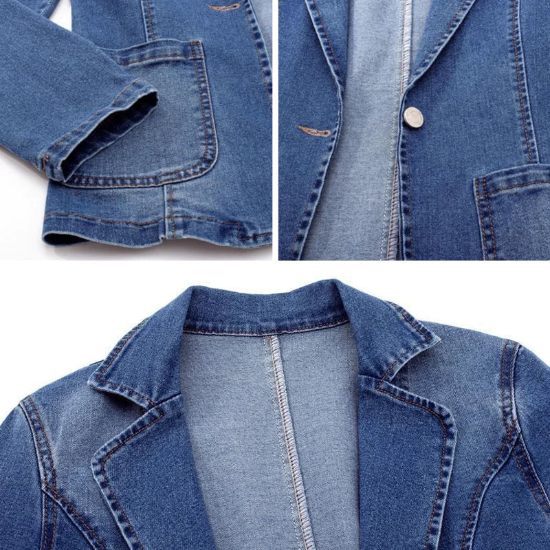 Elise | Azure Elegance Denim Jacket - ginlerie 2
