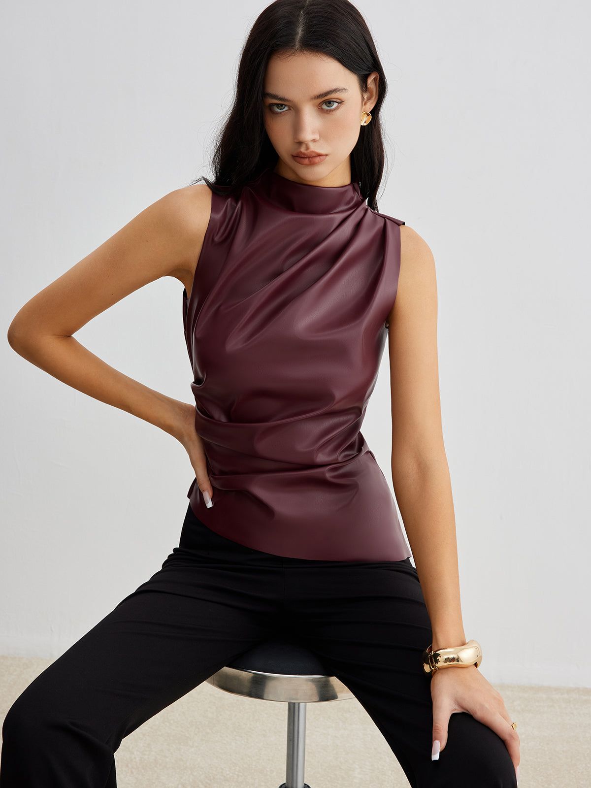 Ella | Chic High Neck Top - ginlerie 0