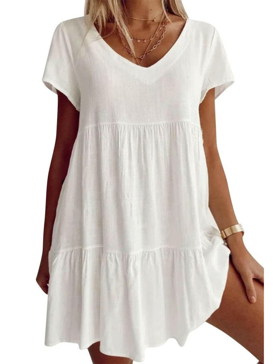 Eva | Breezy V-Neck Dress - ginlerie 0