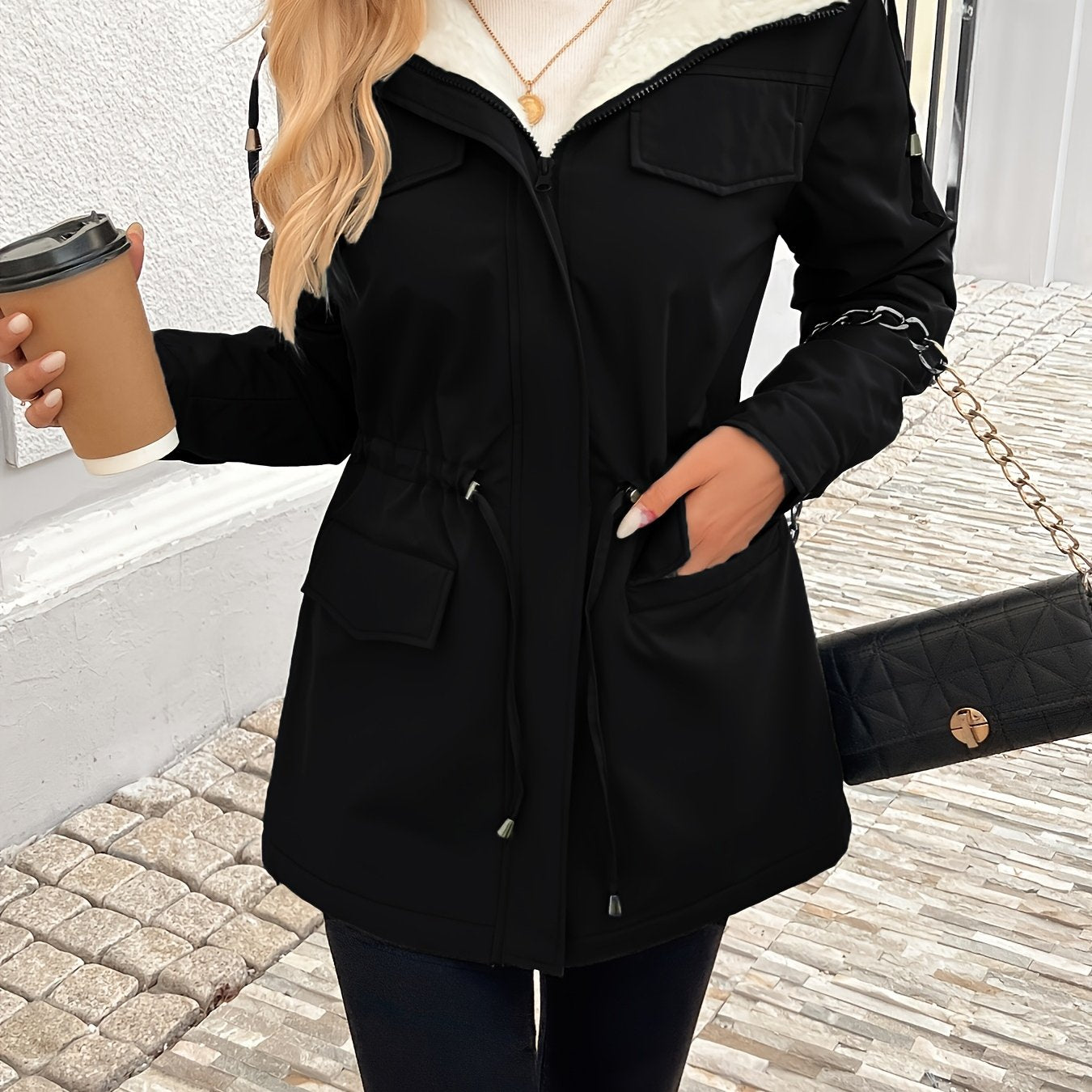 Eva | Cozy Sherpa-Lined Parka Jacket - ginlerie 0