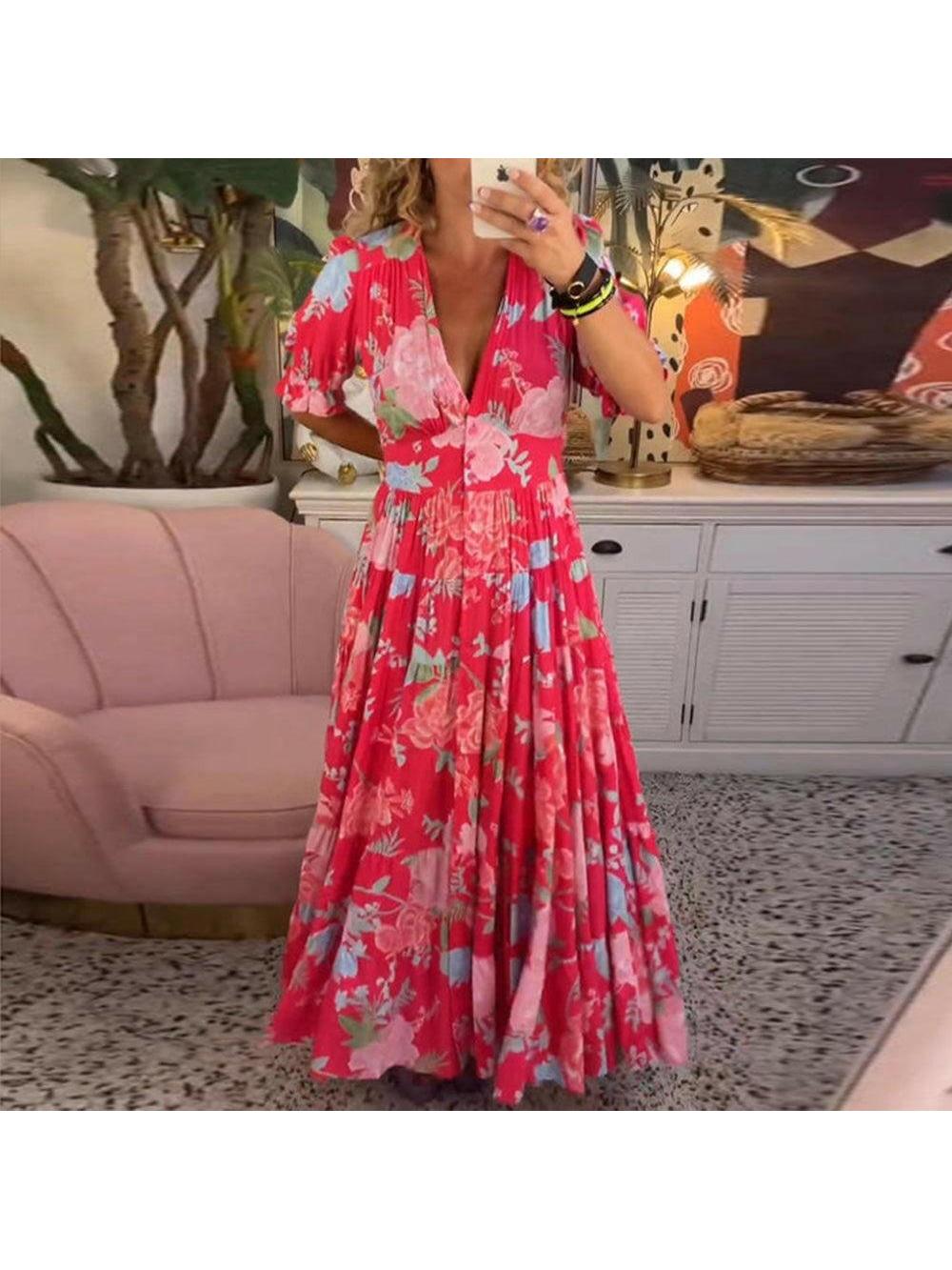 Flora | Floral Print Summer Dress - ginlerie 0