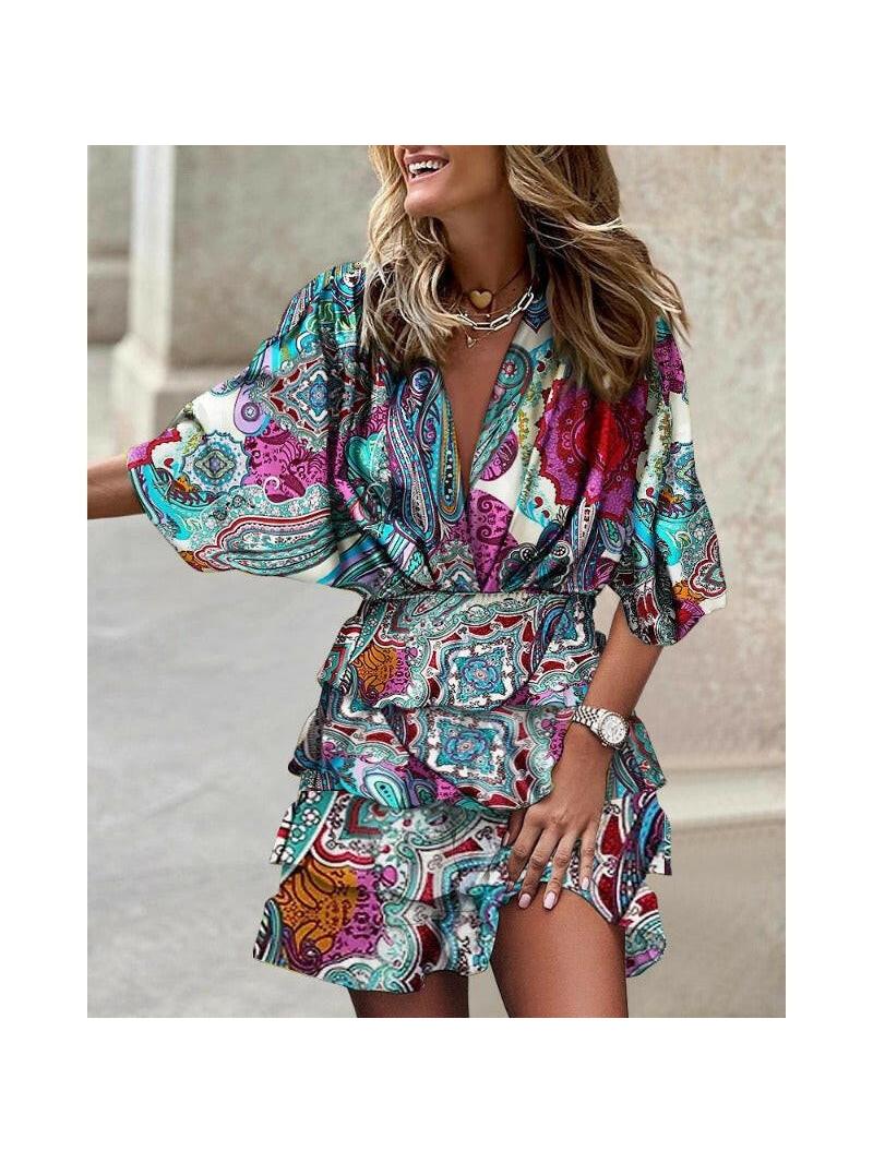 Francesca | Stylish Print Dress - ginlerie 2