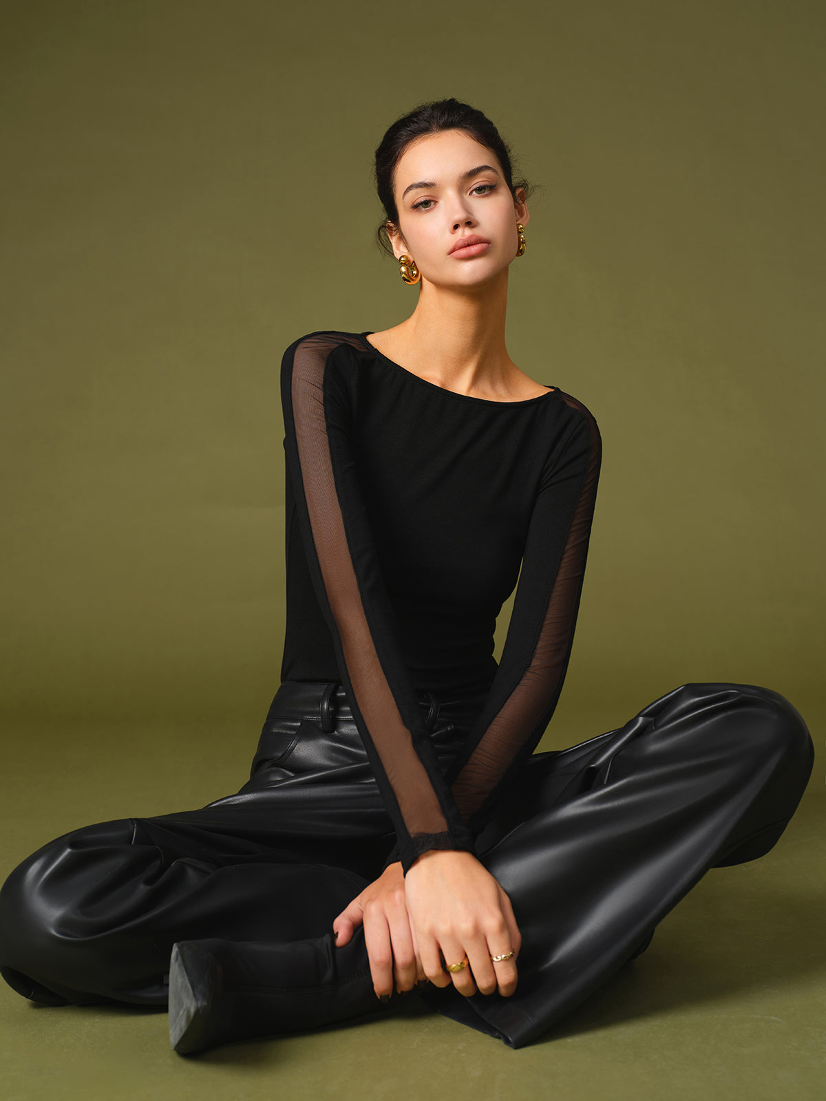 Freya | Stylish Mesh Sleeve Top - ginlerie 4