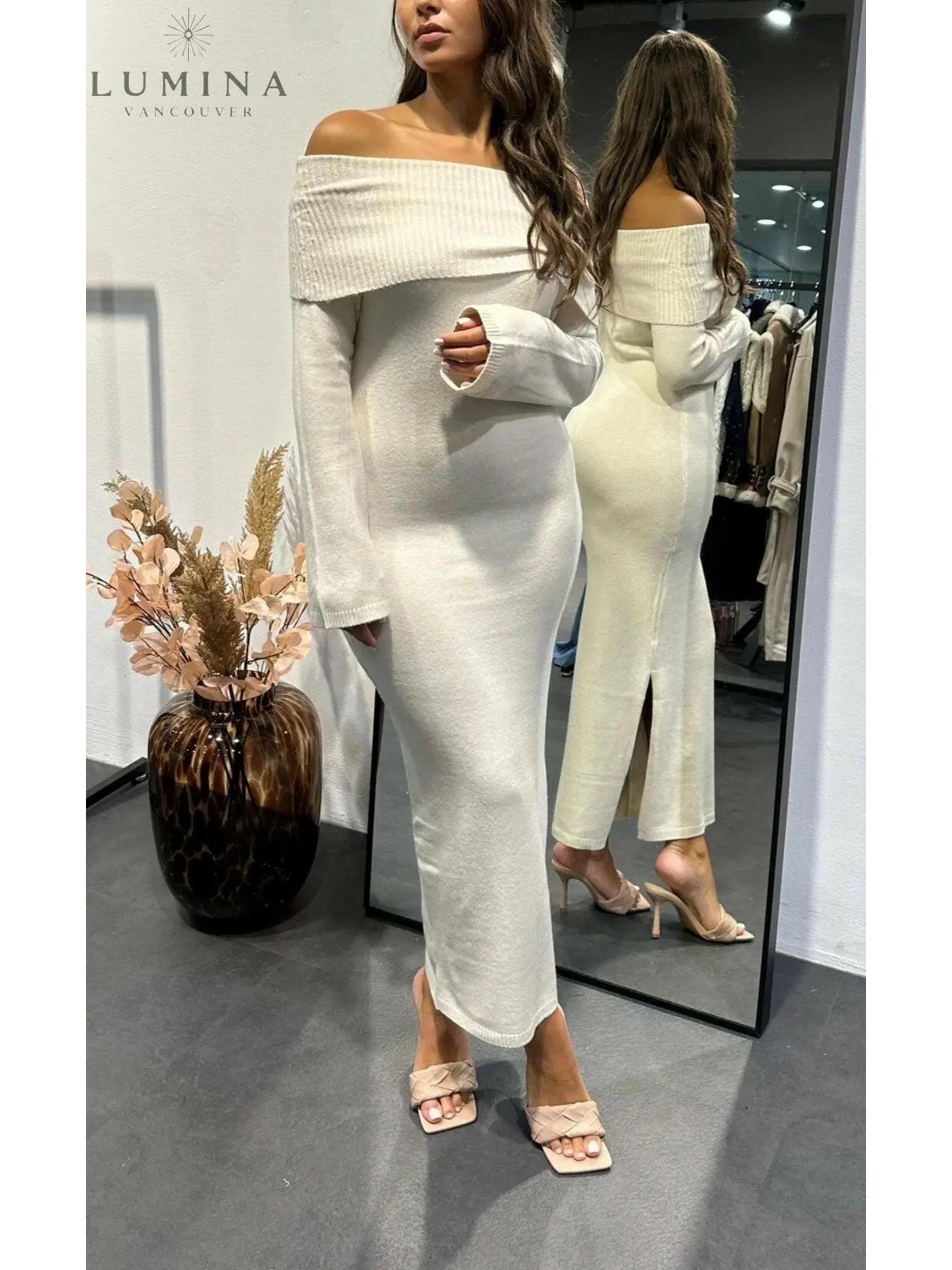Giuliana - Over-Fold Knitted Maxi Dress