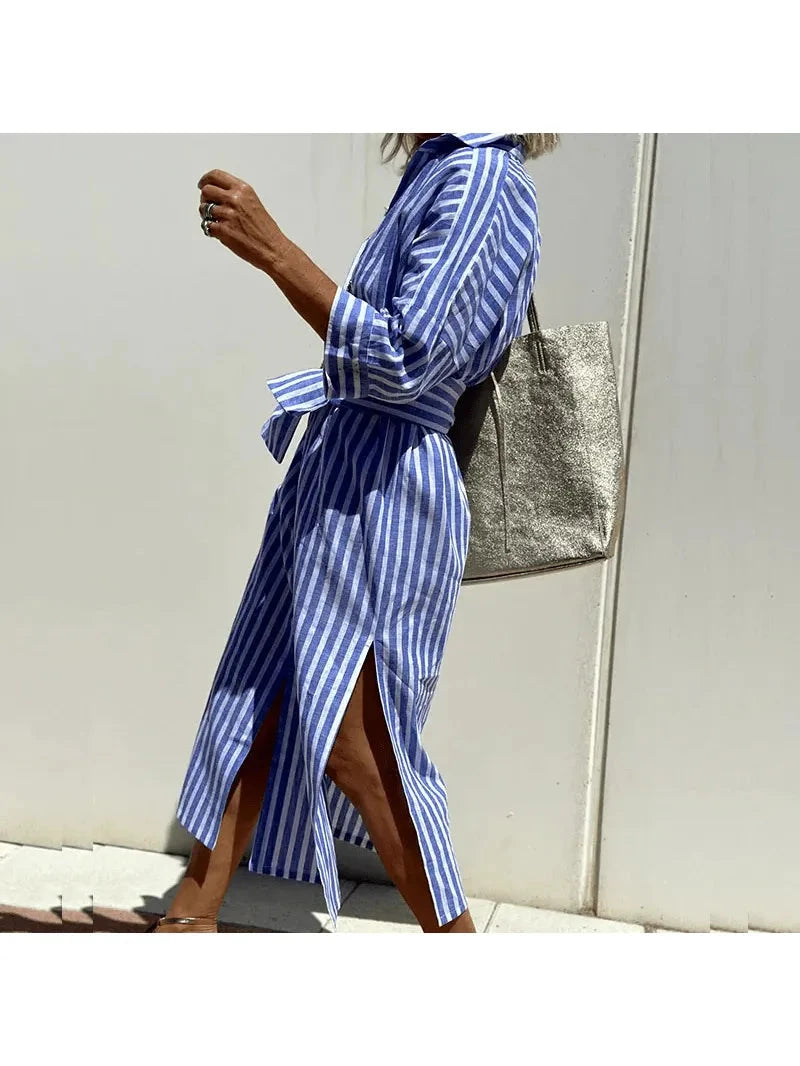 Grace | Striped Shirt Dress - ginlerie 3