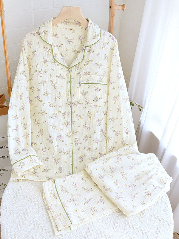 Hazel | Floral Print Pajama Set - ginlerie 2