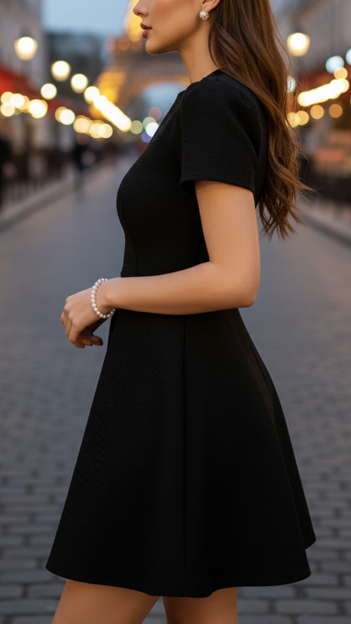 High Neck Belted Midi Dress – Elegant Tailored Dress for Versatile Occasions 2