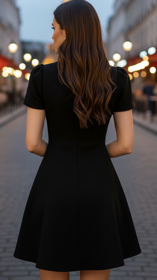 High Neck Belted Midi Dress – Elegant Tailored Dress for Versatile Occasions 3