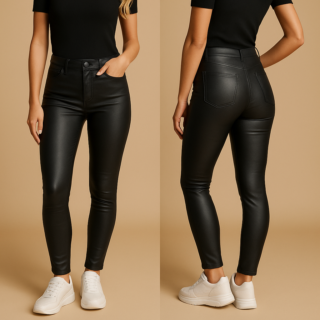Isabella | High-Waisted Slim Fit Trousers - ginlerie 0