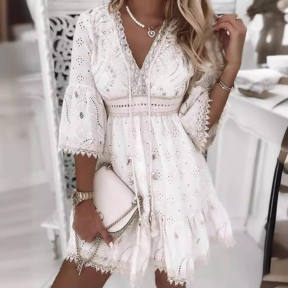 Isadora | V-Neck Dress - ginlerie 0