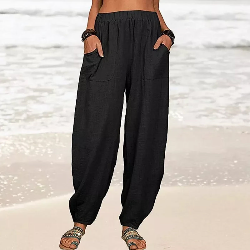 Isla | Black Harem Trousers for Ladies - ginlerie 4
