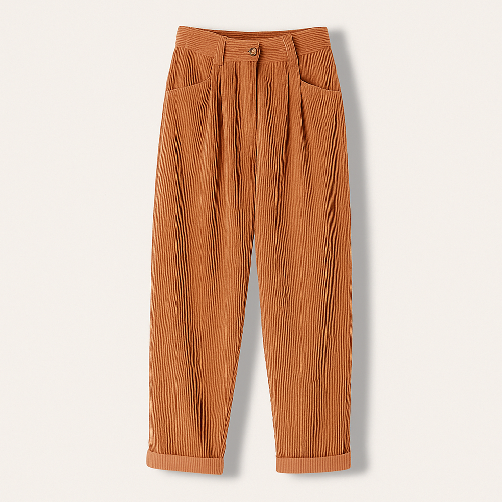 Isla | Chic Brown Corduroy Trousers - ginlerie 0