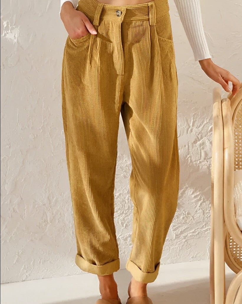 Isla | Chic Brown Corduroy Trousers - ginlerie 7