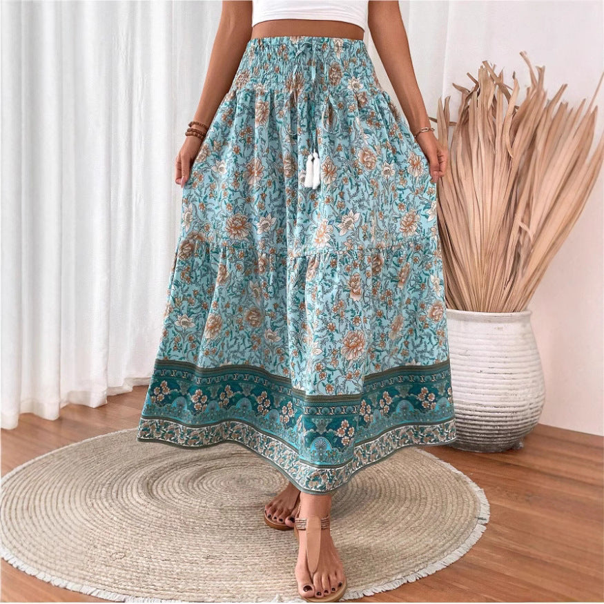 Isla | Floral Print Maxi Skirt - ginlerie 0