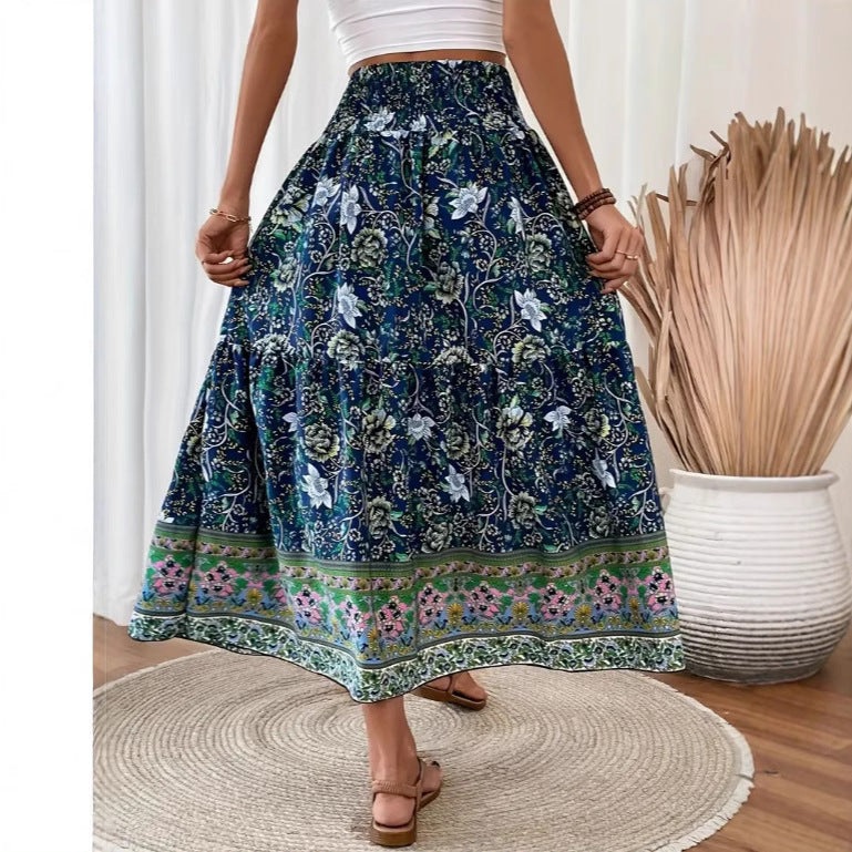 Isla | Floral Print Maxi Skirt - ginlerie 1