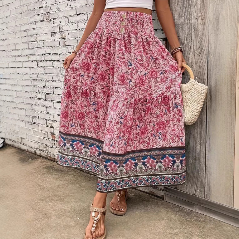 Isla | Floral Print Maxi Skirt - ginlerie 2