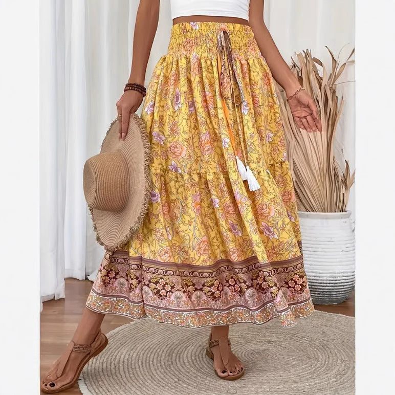 Isla | Floral Print Maxi Skirt - ginlerie 3
