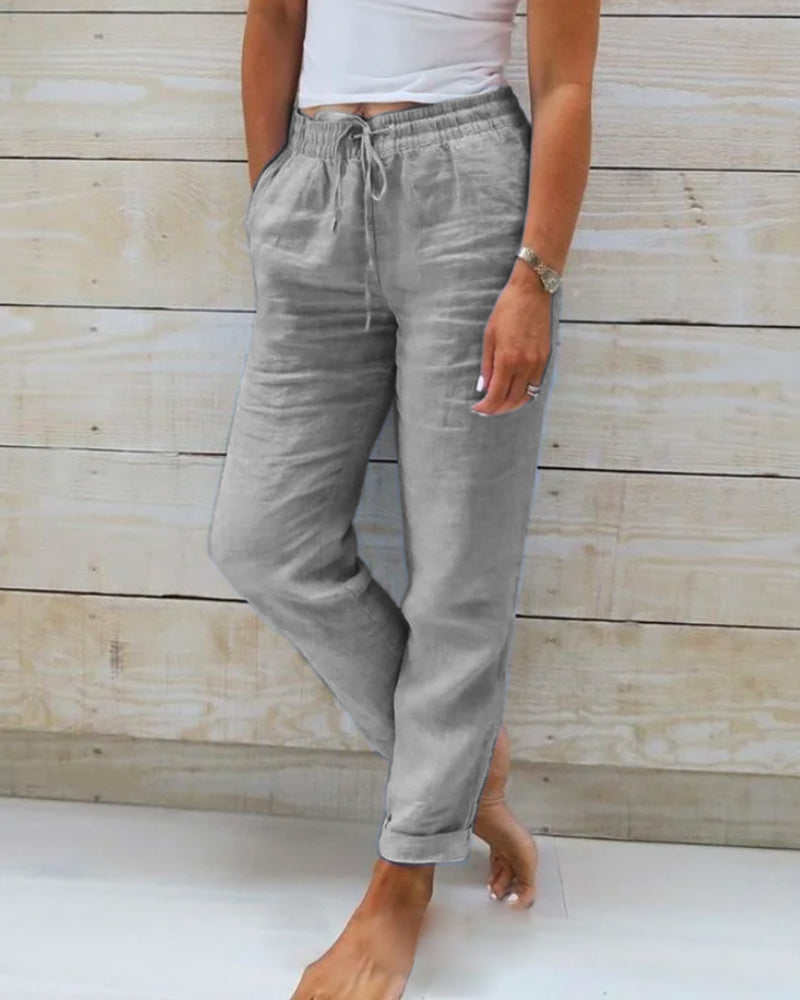 Isla | Lightweight Linen Trousers - ginlerie 2