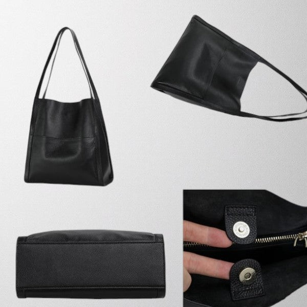 Isla | Structured Leather Shoulder Bag - ginlerie 5