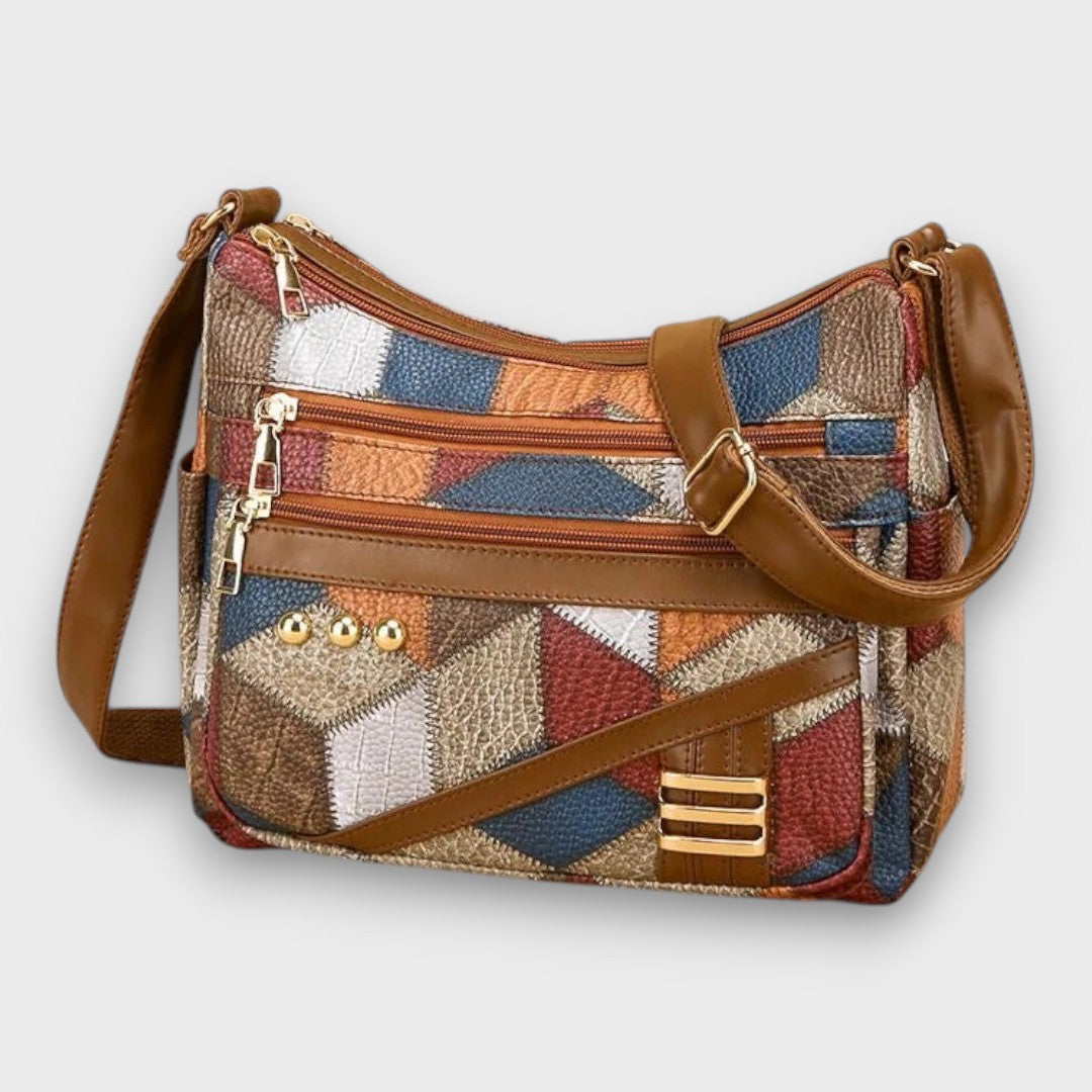Isla | Textured Patchwork Shoulder Bag - ginlerie 0