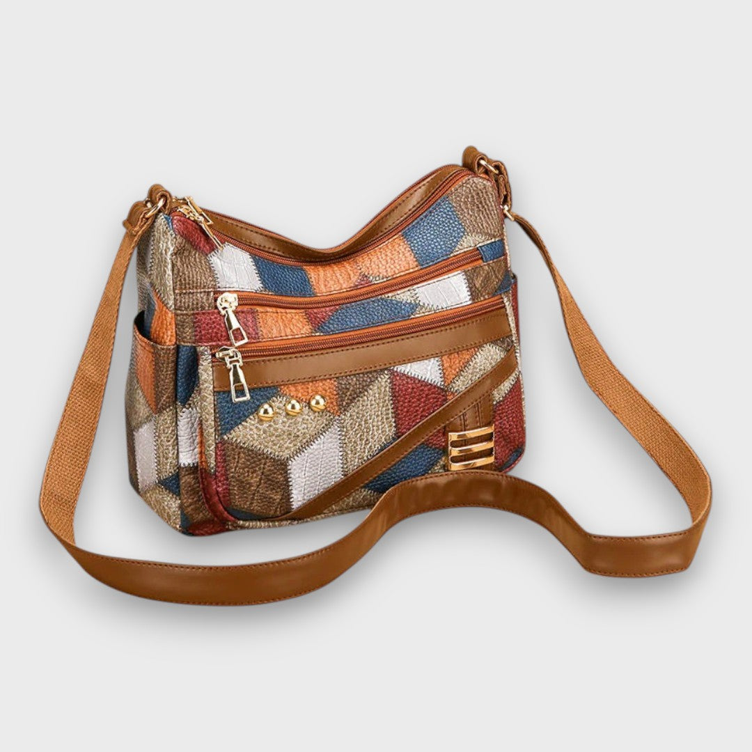 Isla | Textured Patchwork Shoulder Bag - ginlerie 3
