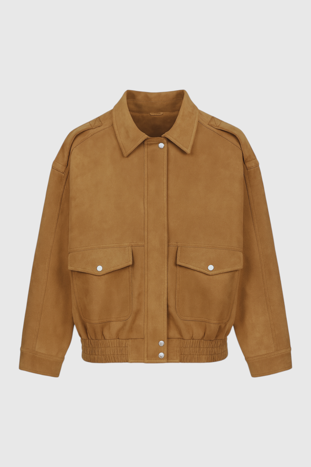 Kira | Brown Suede Bomber Jacket - ginlerie 0