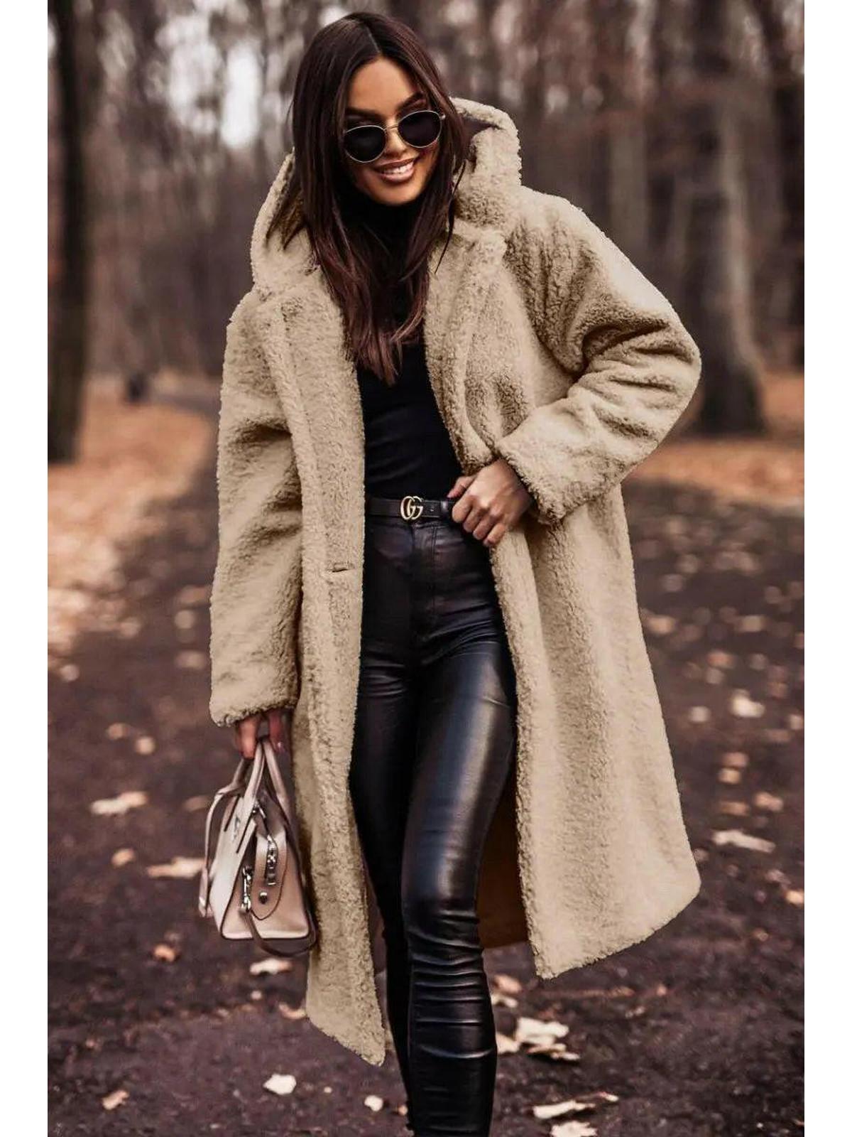 Knee-Length Winter Coat with Hood for Women – Elegant and Cozy Outerwear for Cold Weather 0