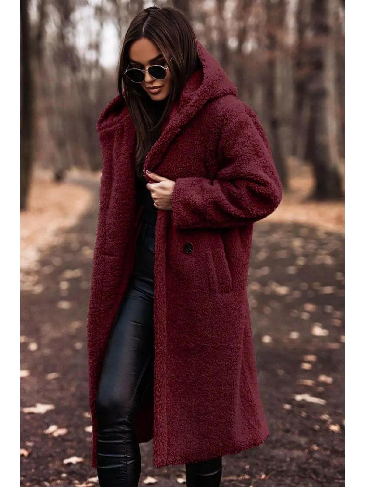 Knee-Length Winter Coat with Hood for Women – Elegant and Cozy Outerwear for Cold Weather 8