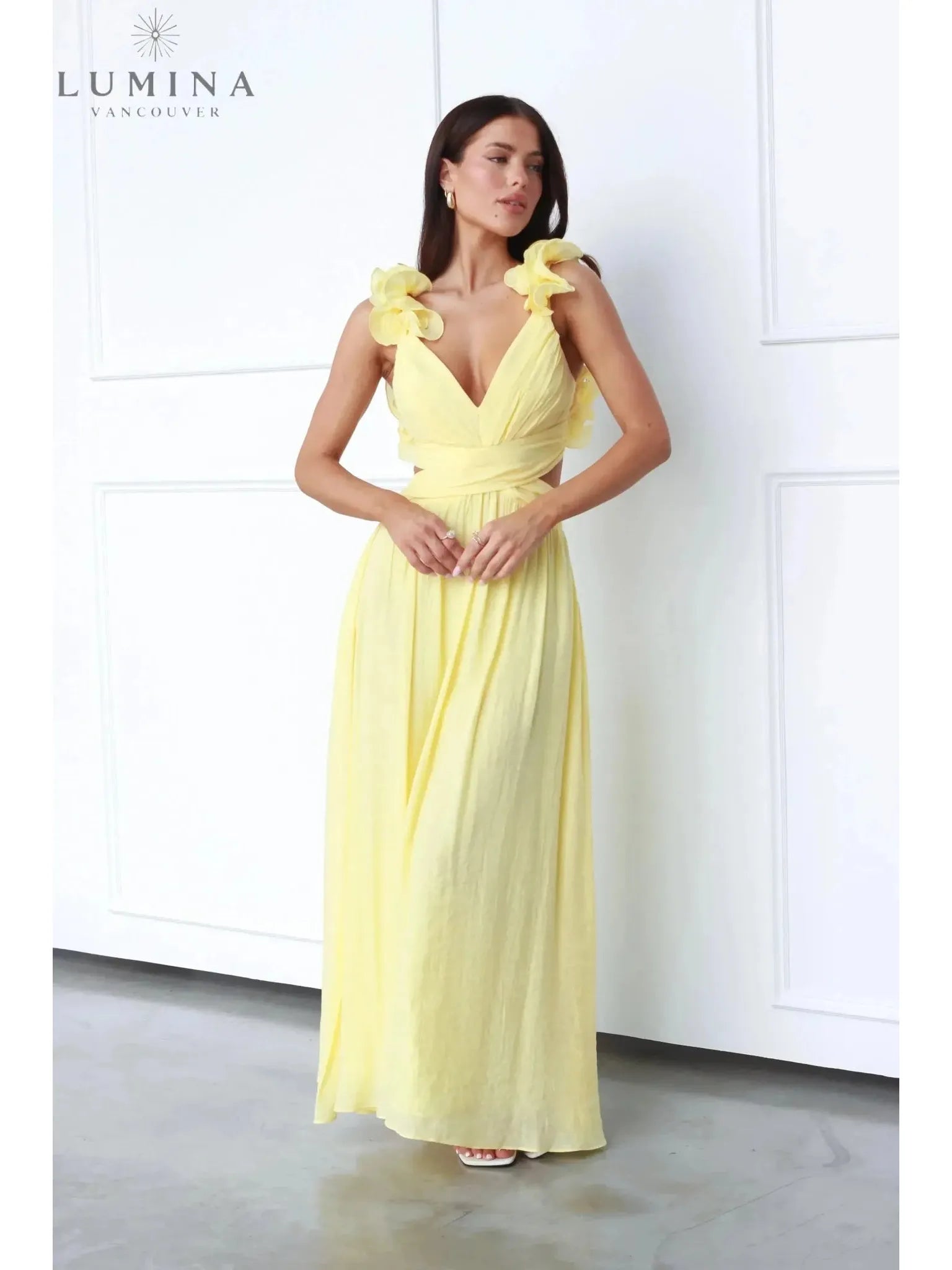 Lanae - Elegant Dress With Deep V-Neck