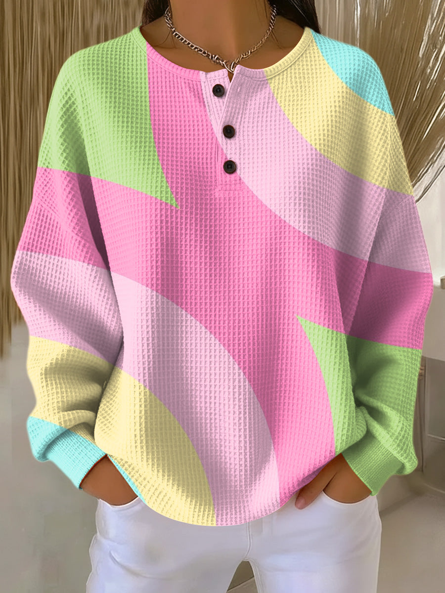 Luna | Abstract Colour-Block Oversized Sweater - ginlerie 0