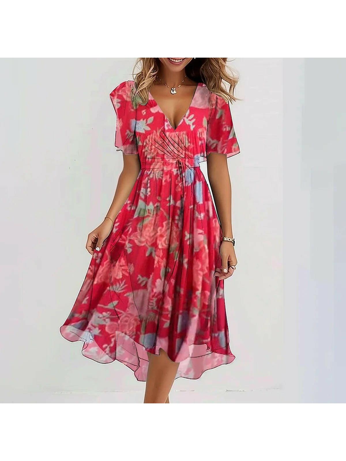 Luna | Abstract Print Midi Dress - ginlerie 3