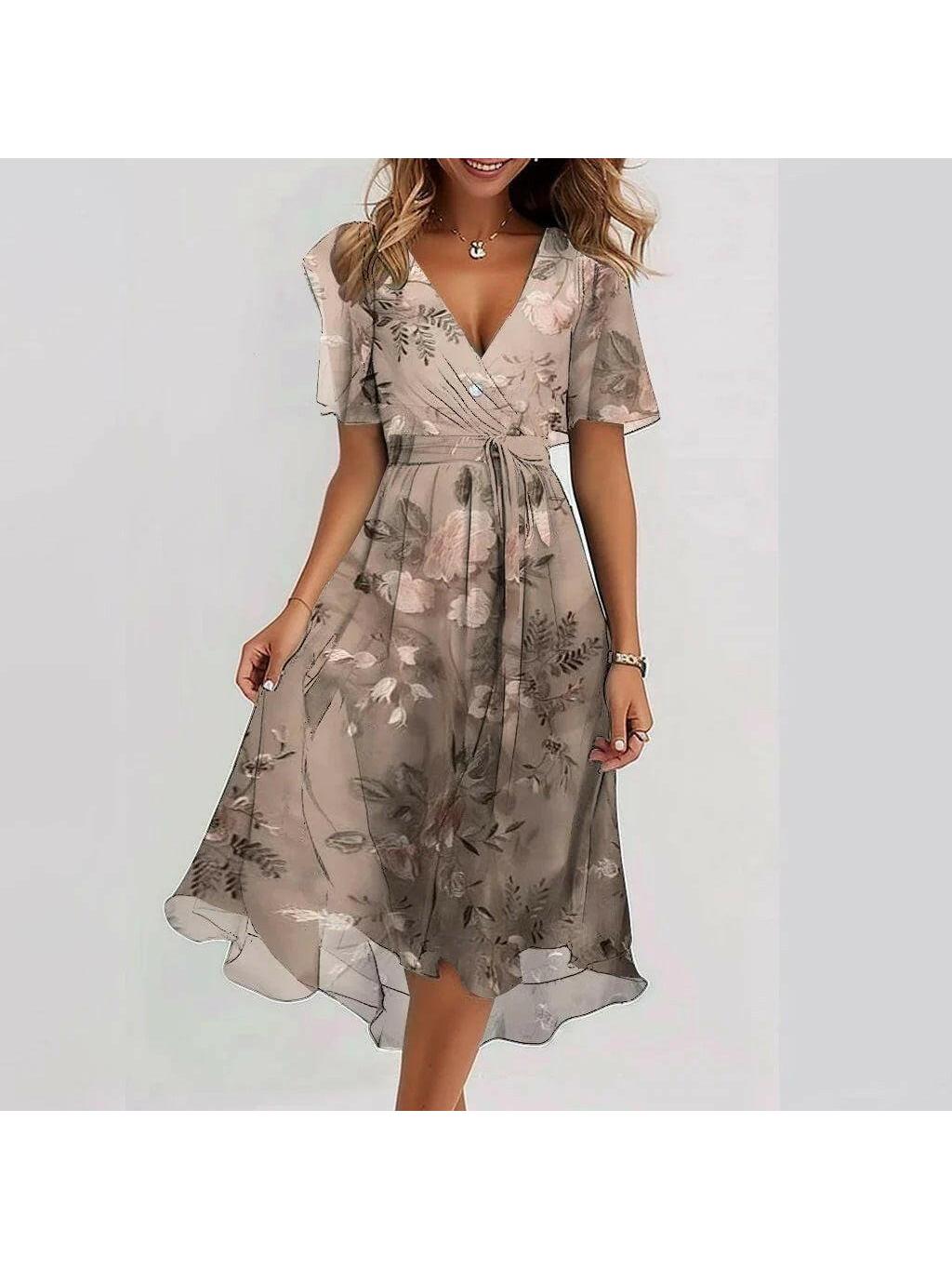 Luna | Abstract Print Midi Dress - ginlerie 4