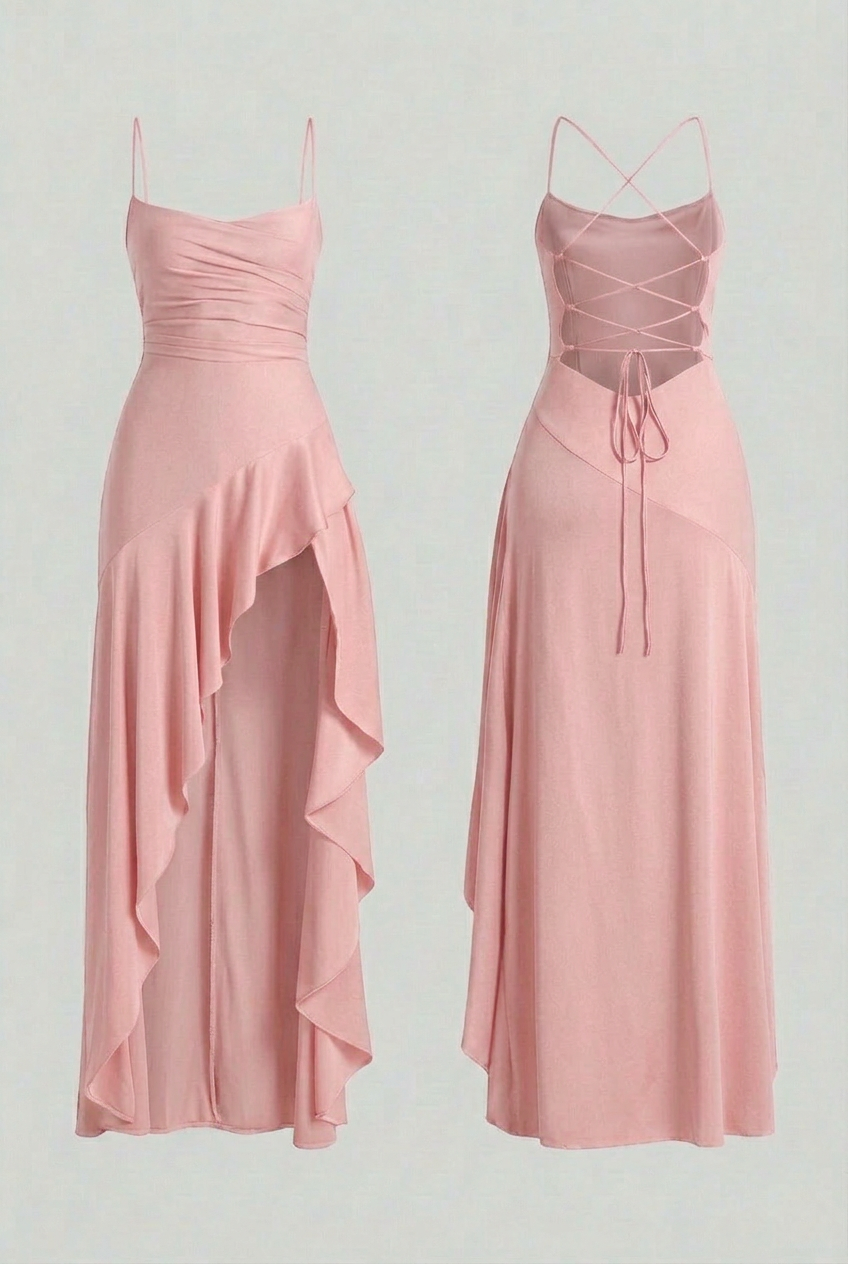 Luna | Asymmetric Hem Maxi Dress - ginlerie 0