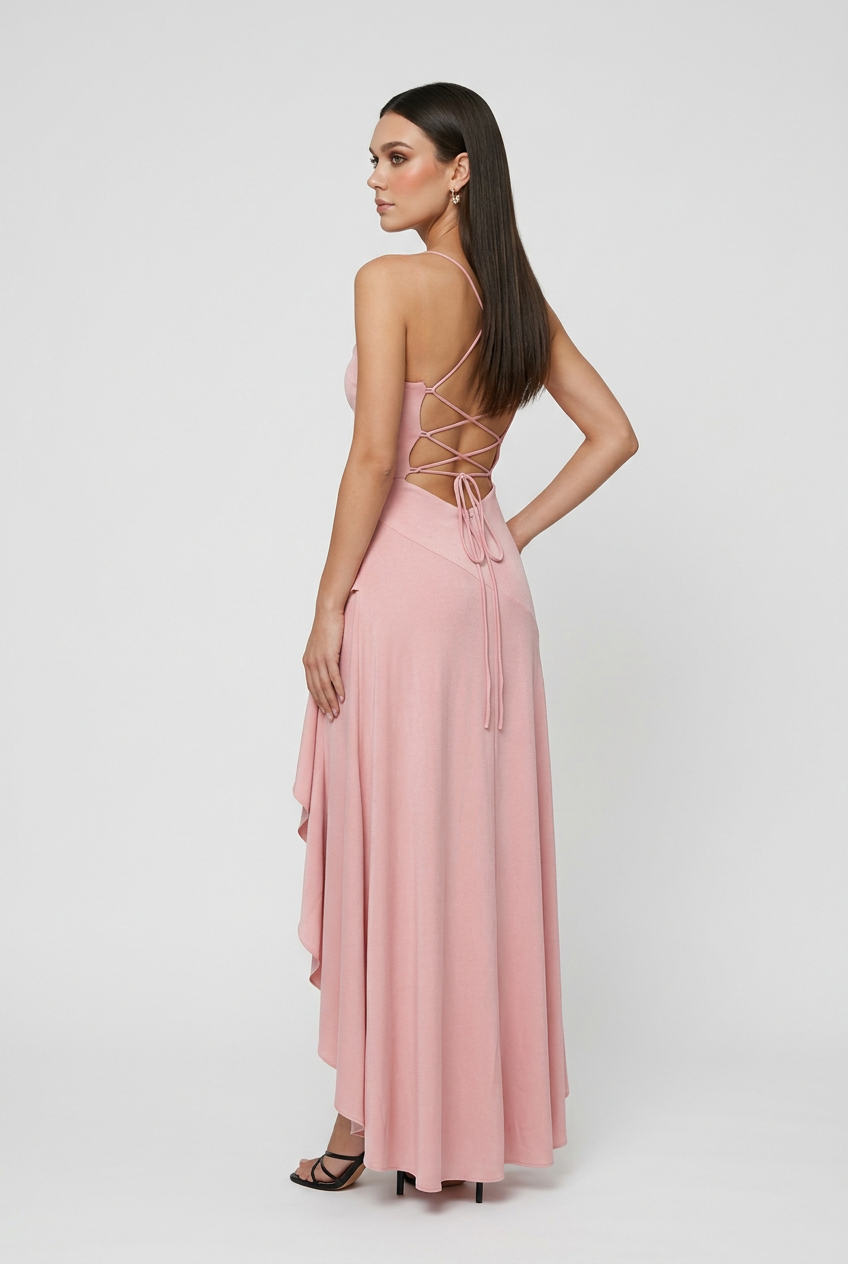 Luna | Asymmetric Hem Maxi Dress - ginlerie 2