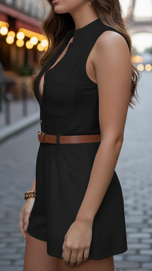 Luna | Belted Romper - ginlerie 4