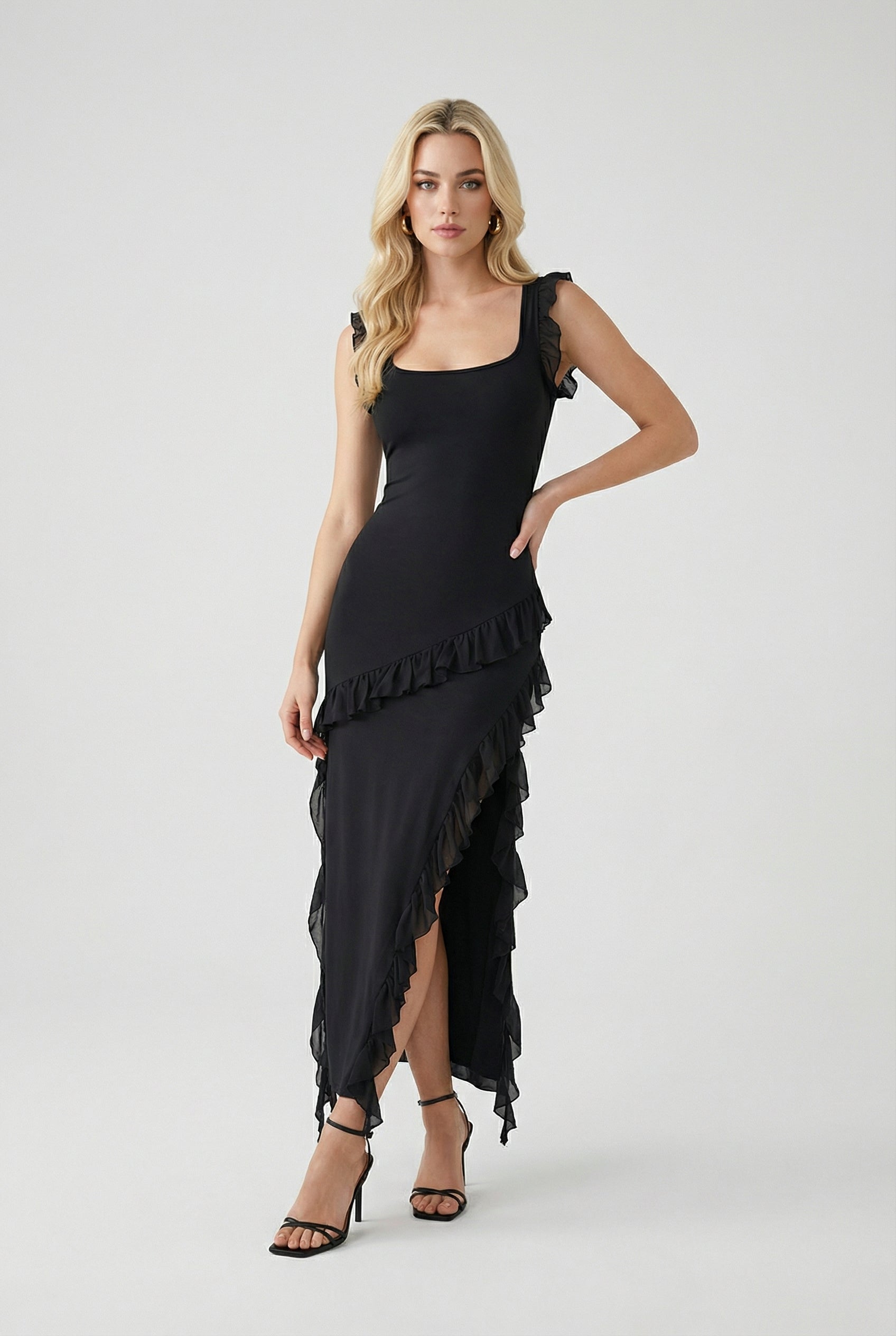 Luna | Black Backless Maxi Dress - ginlerie 2