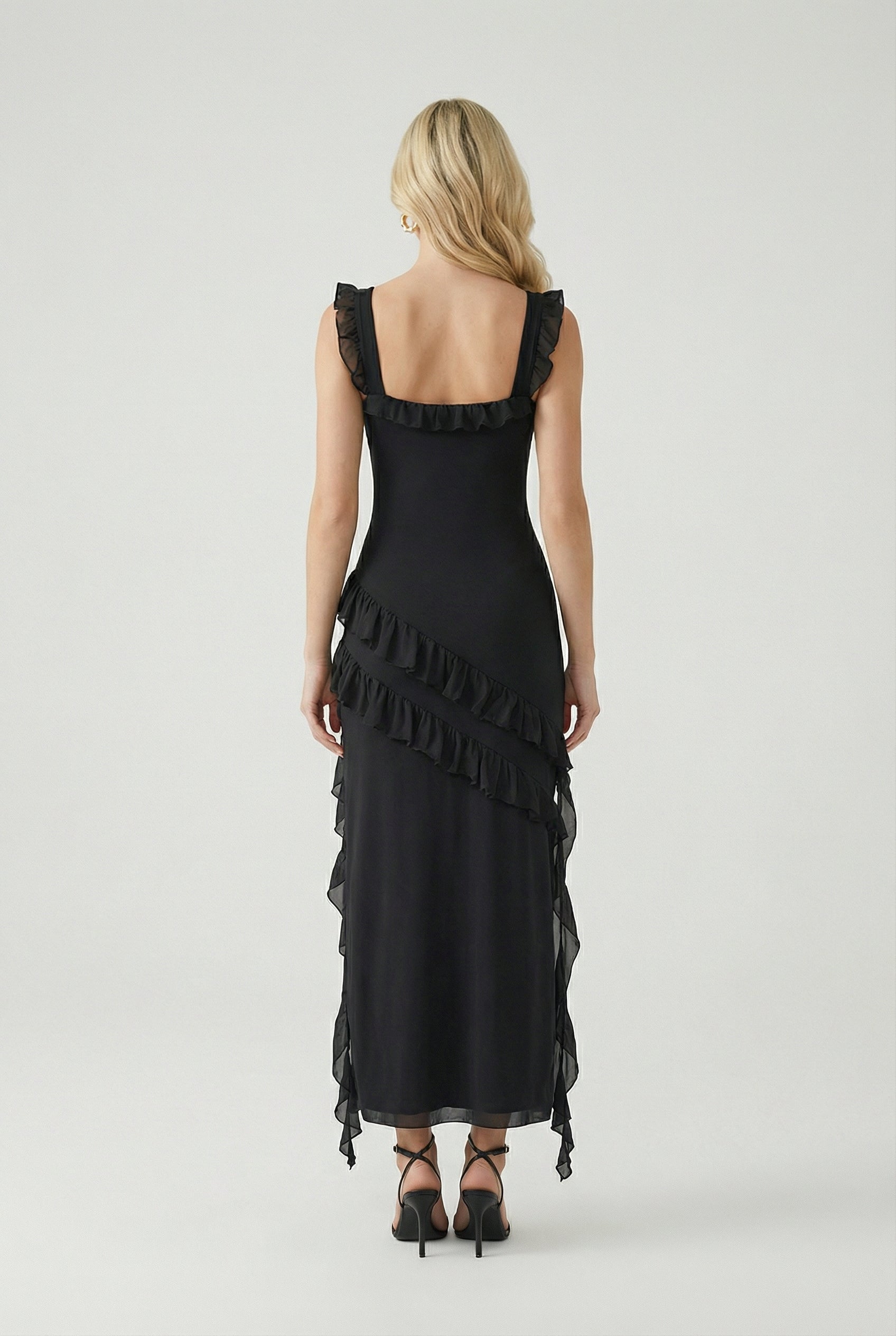 Luna | Black Backless Maxi Dress - ginlerie 3