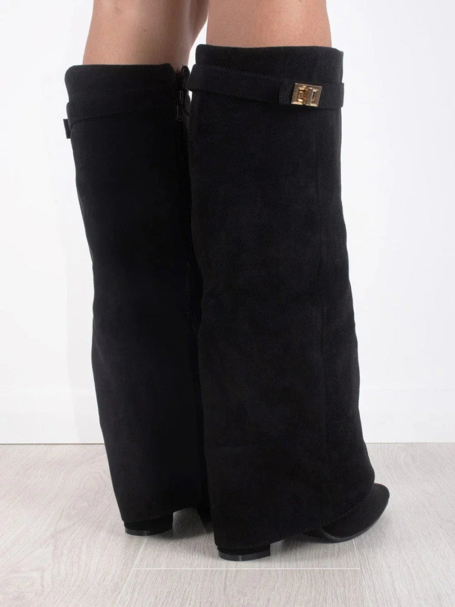 Luna | Black Knee High Boots - ginlerie 8