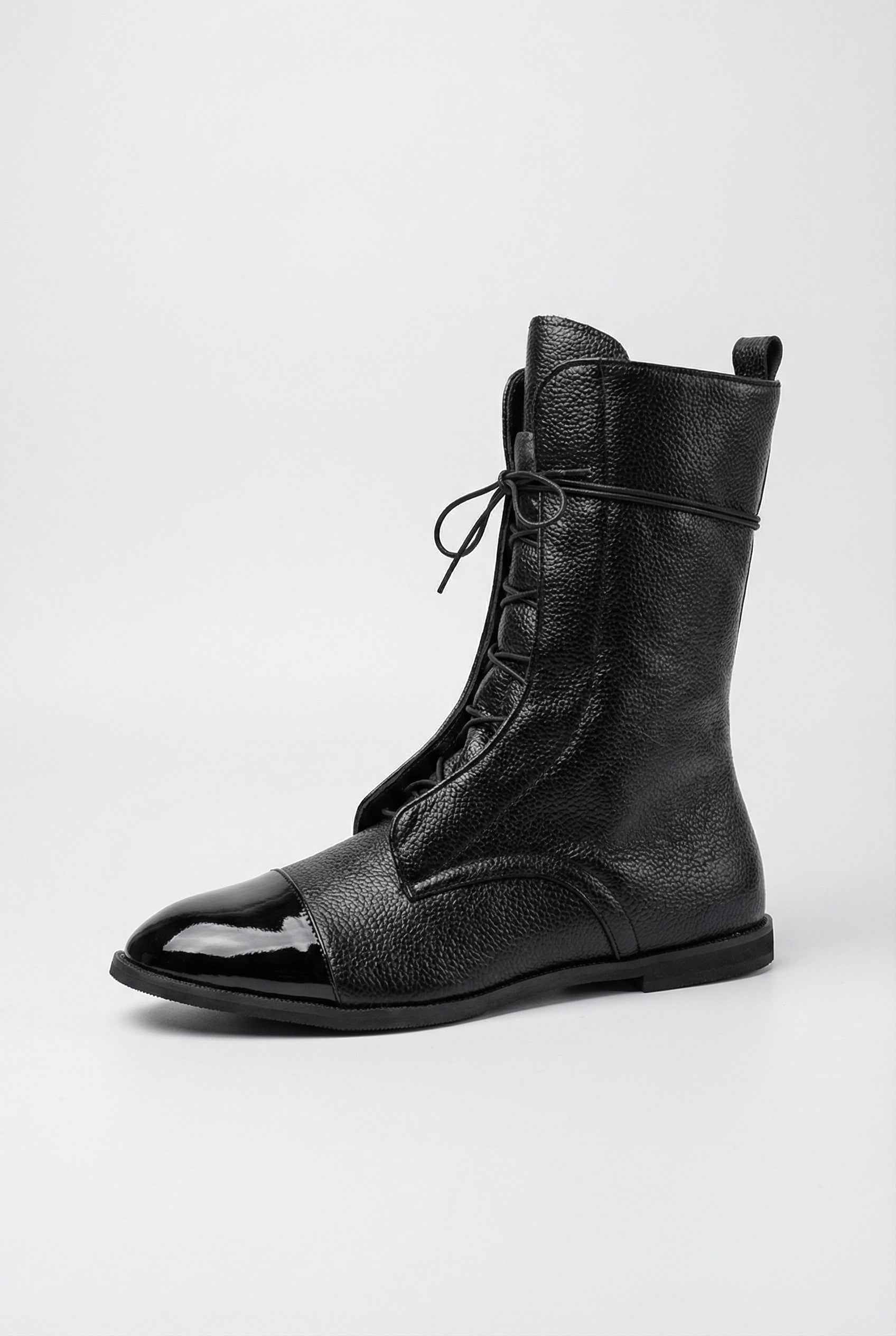 Luna | Black Lace Up Ankle Boots - ginlerie 4